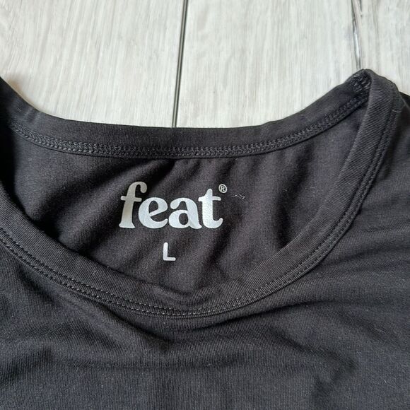 Feat Womens BreezyBlend Stretch LS Crop Tee Black L Nwt - Picture 3 of 4
